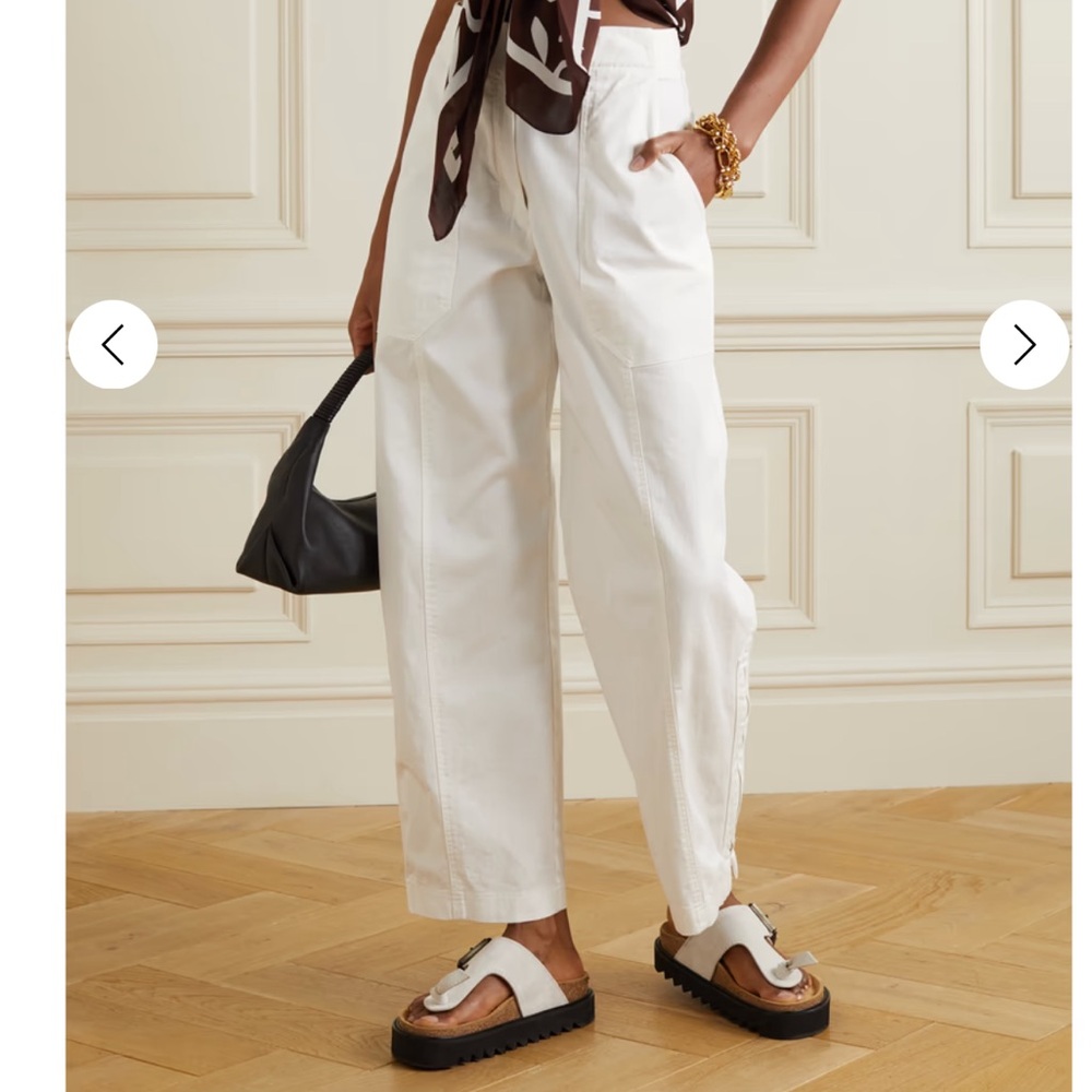 MATTEAU | White twill wide leg pants